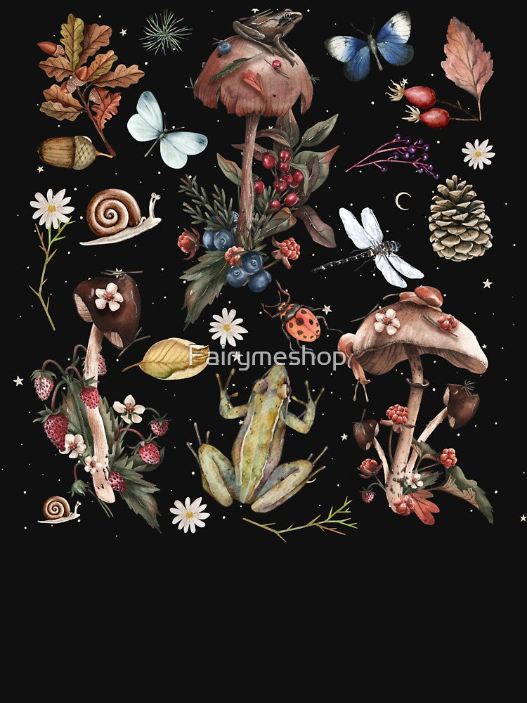 Mushrooms & Frogs Whimsy Fall by Fairymeshop