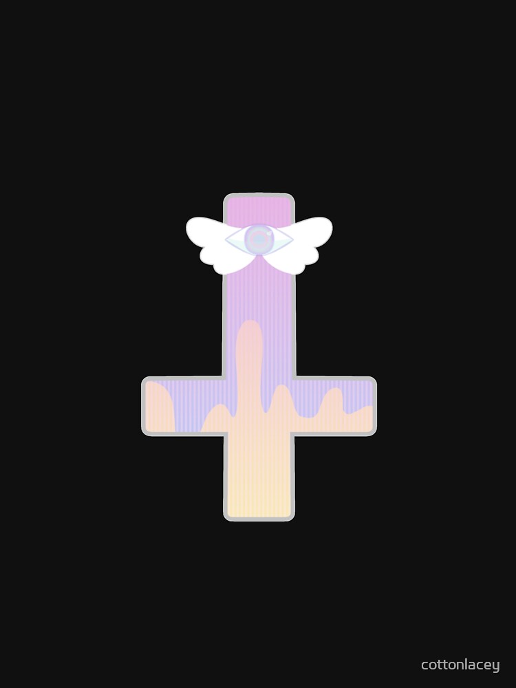 upside down pastel goth eye cross by cottonlacey