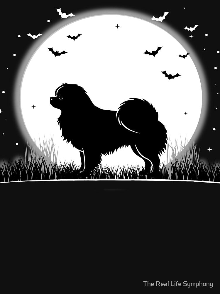 Japanese Chin Dog – Halloween Moon Silhouette by The Real Life Symphony