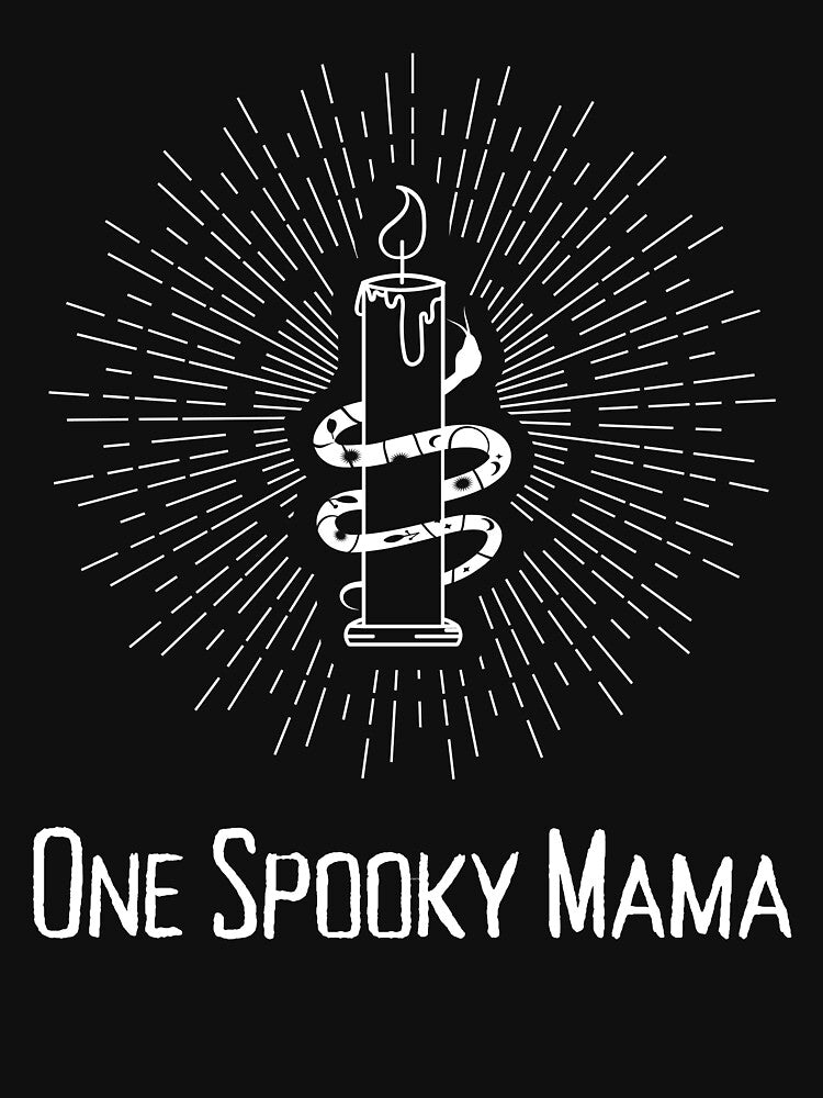 One Spooky Mama T-Shirt With A Candle And Snake To Show Fun Halloween Spirit If You Are A Mom Or Women by House-Of-Pinto