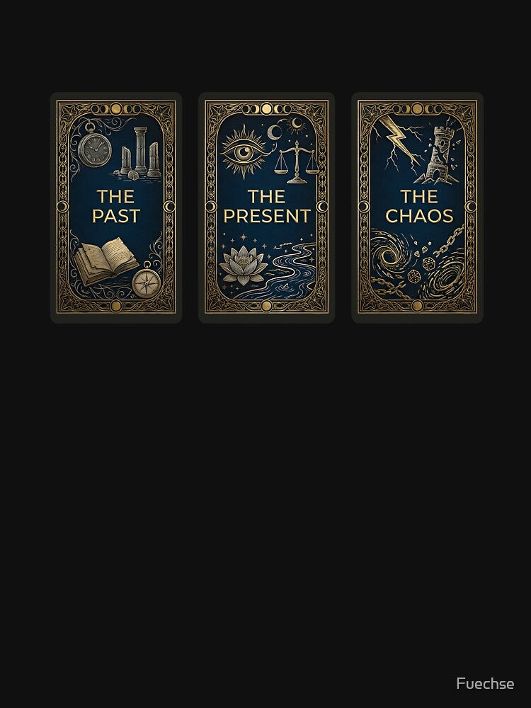 Tarot Card Set Past Present Chaos – Mystical Esoteric & Prediction Design by Fuechse