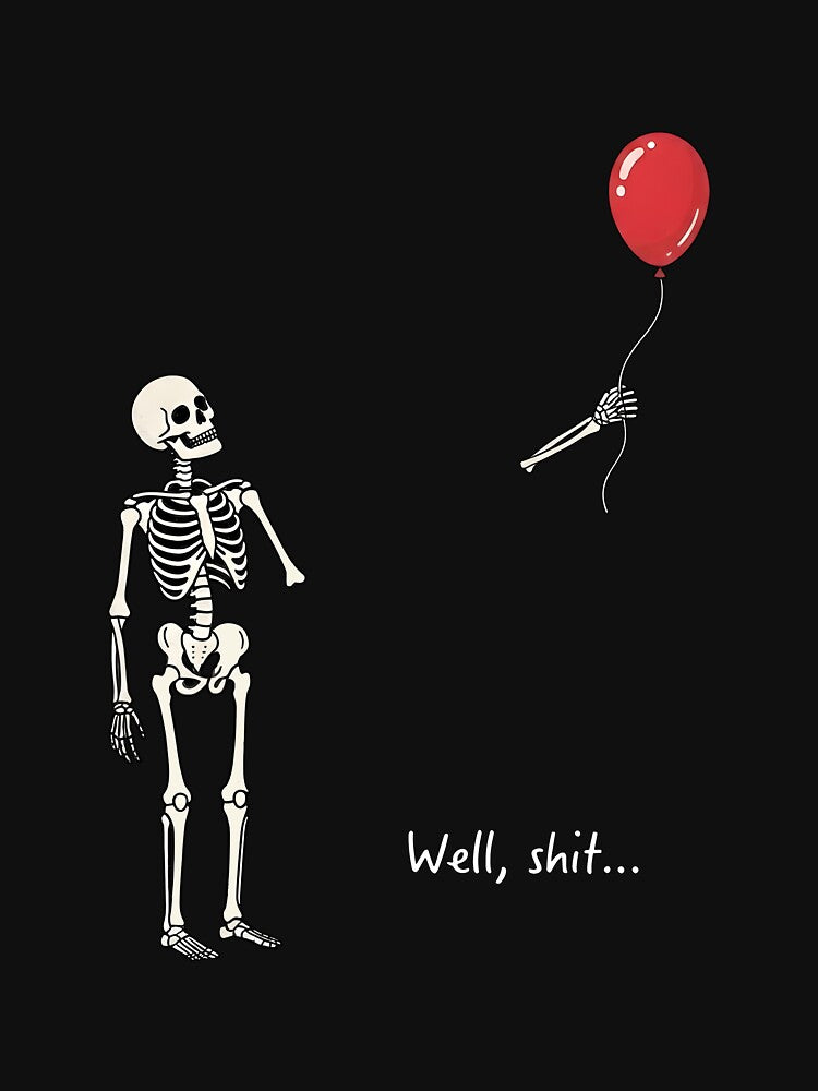 Well Shit Halloween Skeleton Balloon Cartoon by nryum