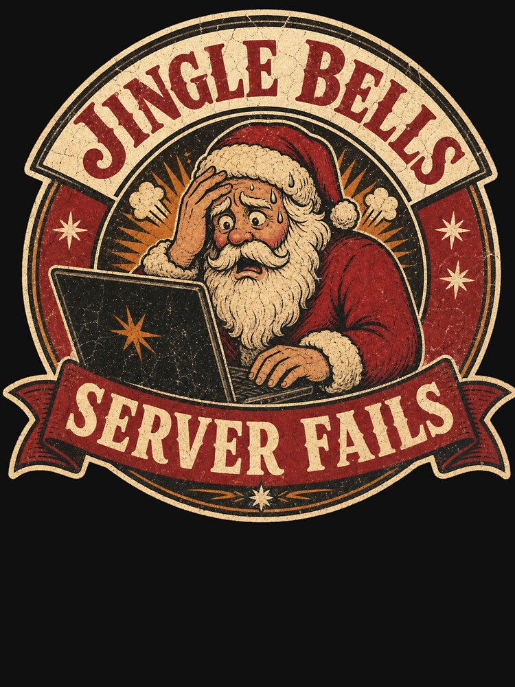 Jingle Bells Server Fails – Funny Christmas IT Sysadmin Shirt by JDR Tees