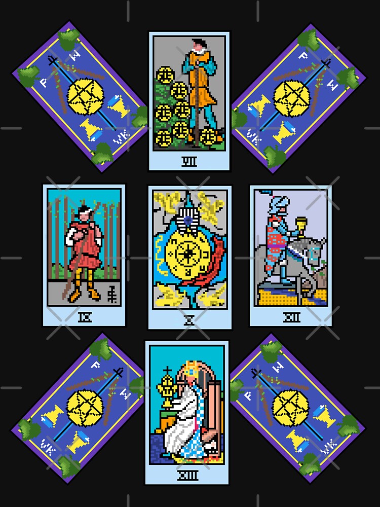 Pixel Waite Tarot - Celtic Cross Spread 25 Design for T-shirts and accessories by Pixel Waite
