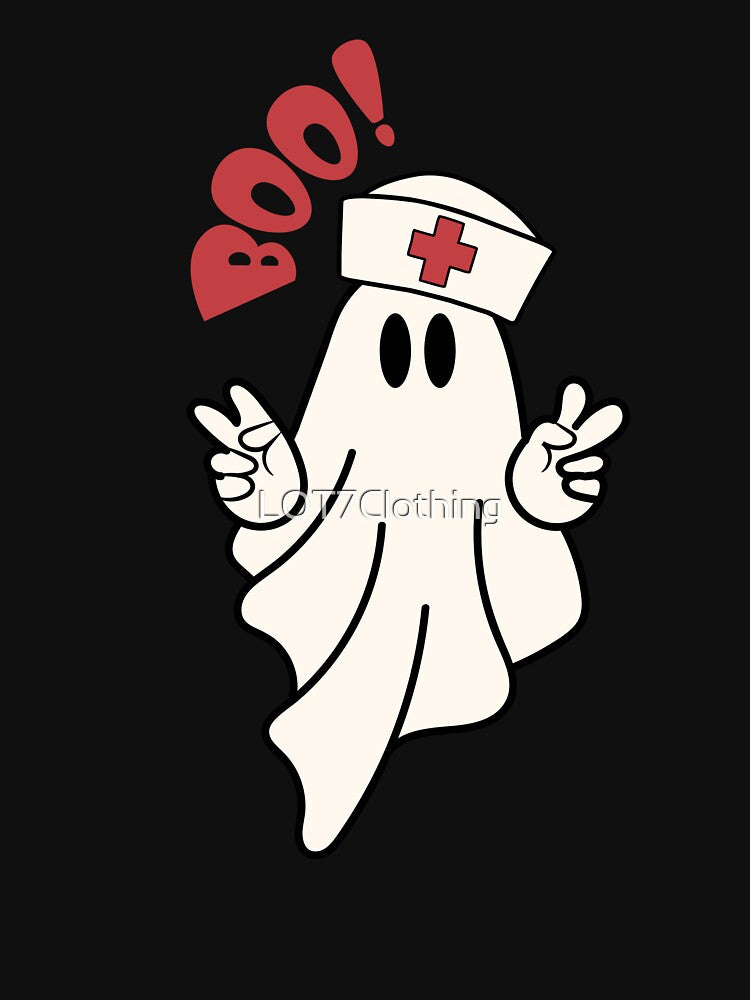 Halloween Spooky Funny Ghost Nurse by LOT7Clothing