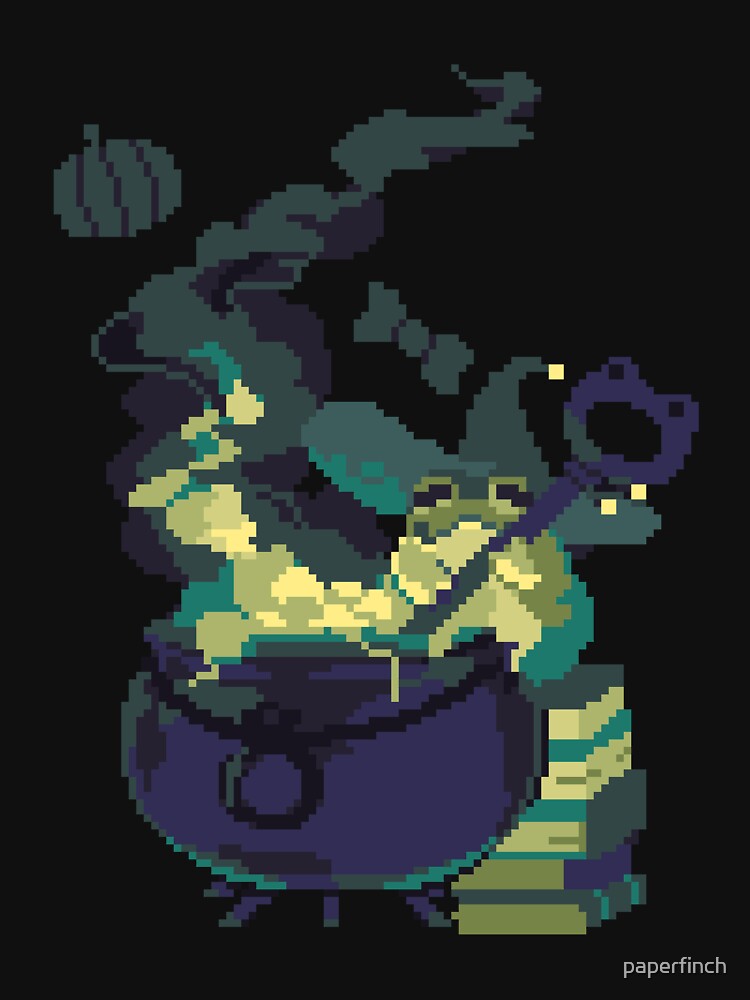 Frog mage and cauldron by paperfinch