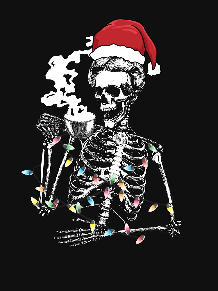 Christmas Skeleton Drinking Coffee Women's Skeleton Gear by DynamicDesign