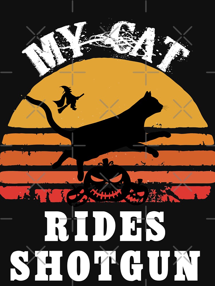 My Cat Rides Shotgun Funny Halloween Cat Lover Essential by Zeeprint ★★★★★