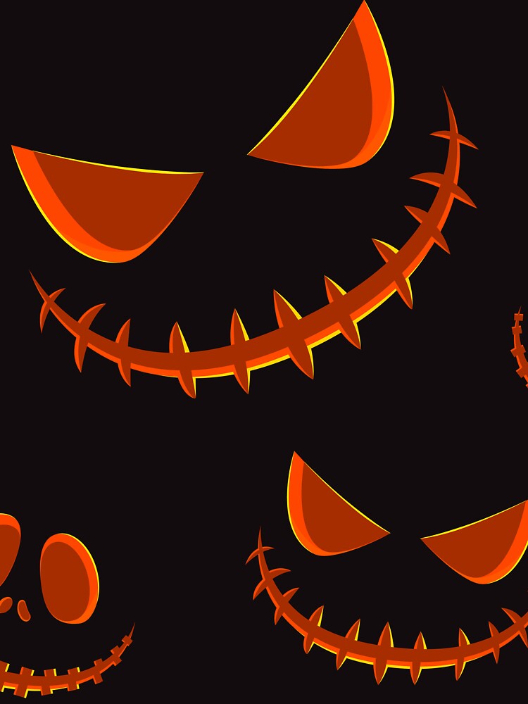 Halloween Scary Evil Pumpkin Face Funny Pumpkin Head by ovii-fashion