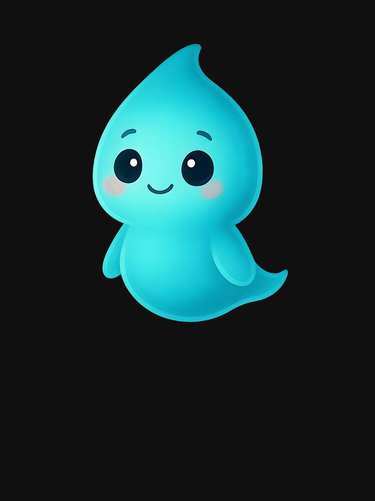 Cute Blue Ghost – Kawaii Spirit Character Design by VickeeOfficial