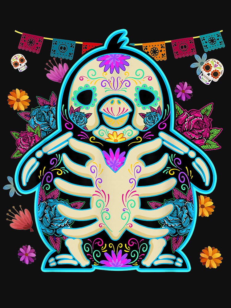Sugar Skull Mexican Penguin Bone Halloween Day Of The Dead by patsa4