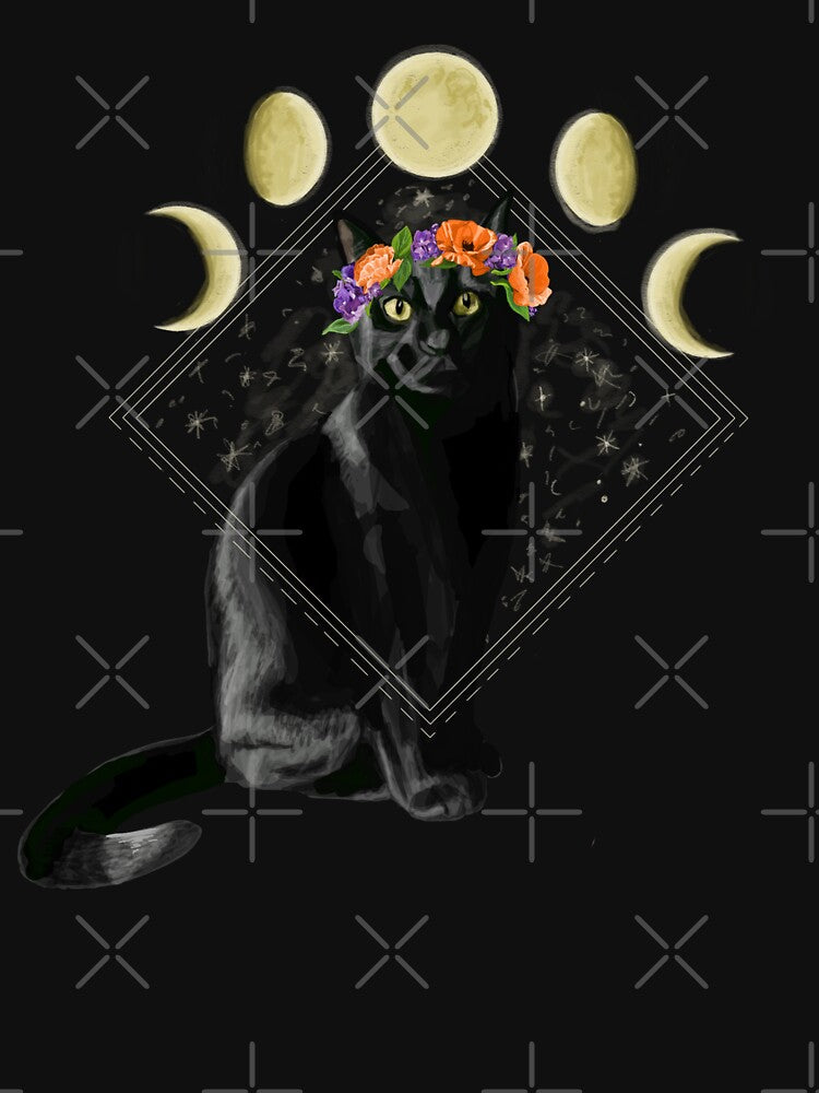 Black Moon Cat by DrawBotanical