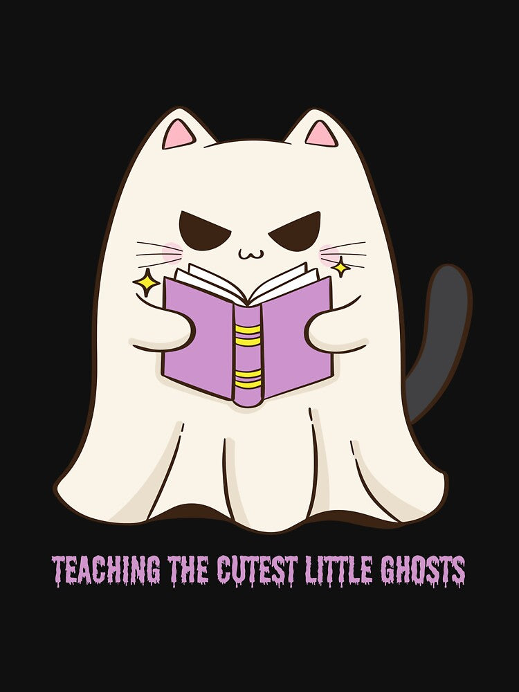 Teaching The Cutest Little Ghosts Cute Kawaii Ghost Cat Teacher by Hey Golden Fly
