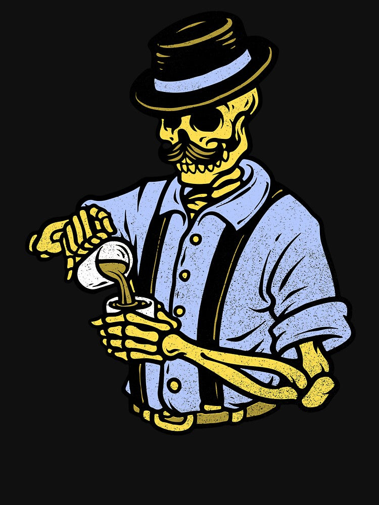 Skeleton Barista. Vintage. Cool. by shirtdan