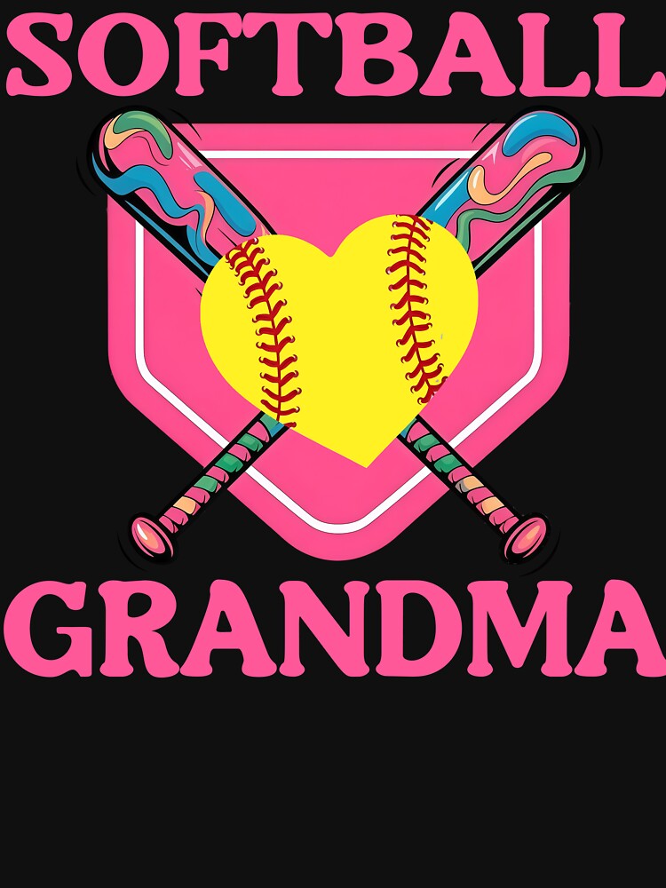 Pink Softball Grandma Heart Design by LarryMBrown
