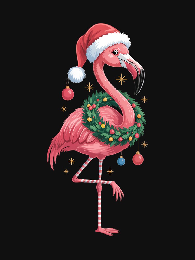 Cute and Fun Tropical Flamingo Christmas by PunkNation-Arts