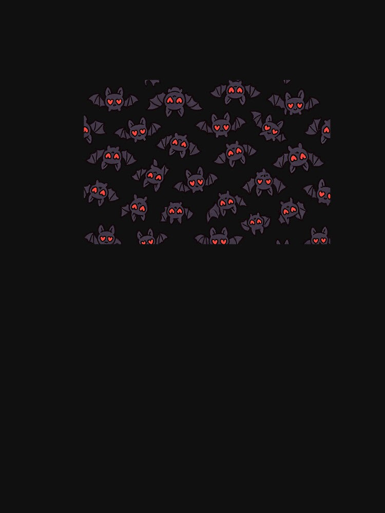 Cute Kawaii Bats with Heart Eyes Seamless Pattern – Adorable Halloween Vampire Bat Design by Malumaluu