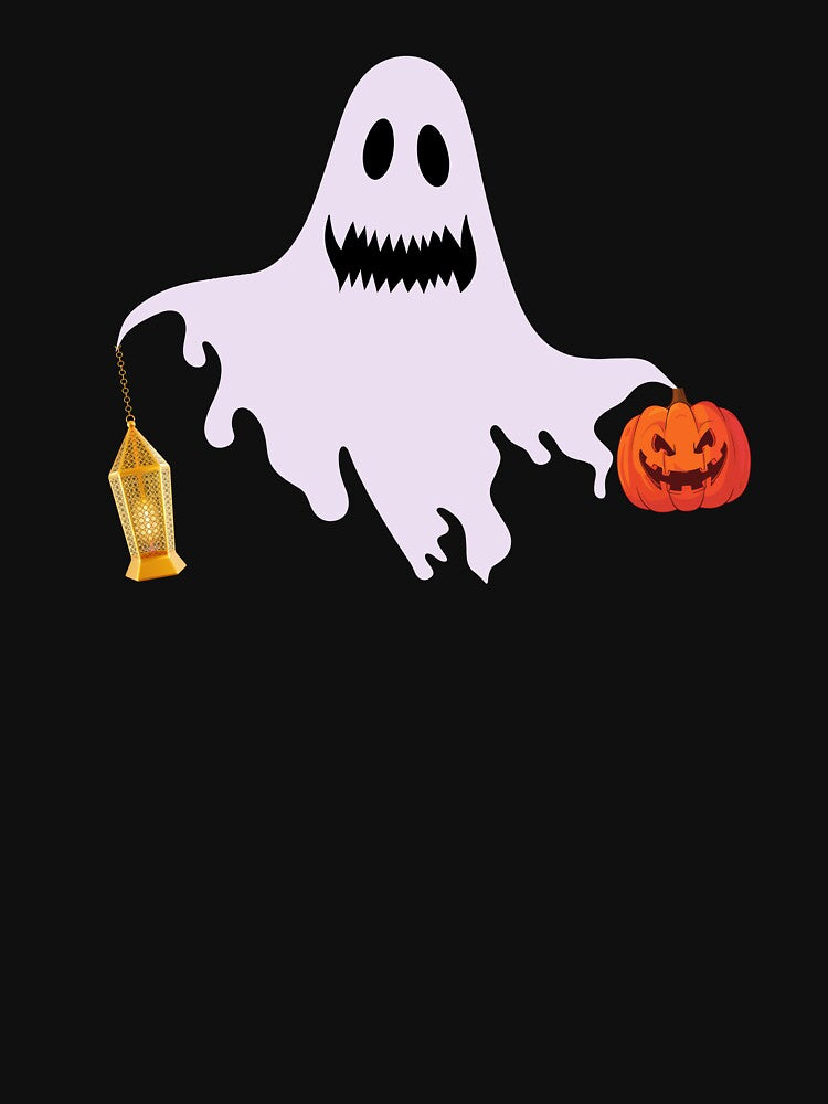 Halloween scary ghost with pumpkin head and lantern by Project4X
