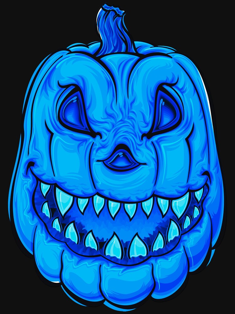 Blue Scary Pumpkin, Halloween Pumpkin by Dven-Clothes