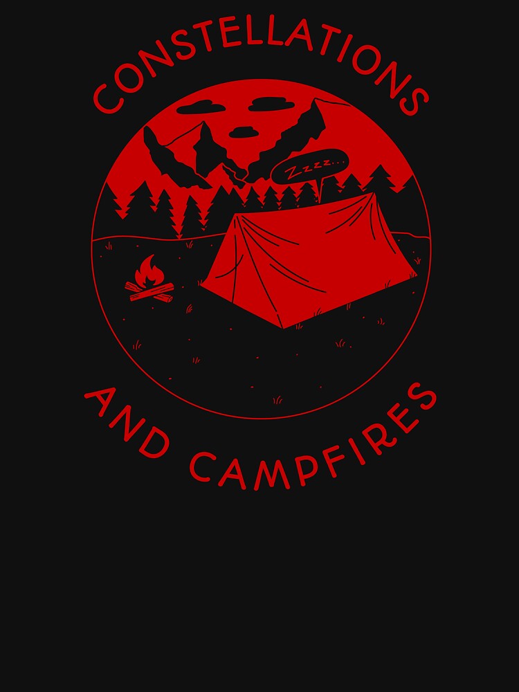 Constellations and Campfires T-Shirt — Camping Graphic Tee by Lifeless Drift Designs