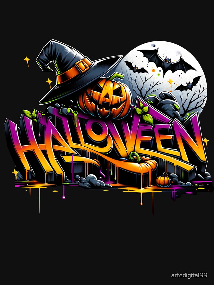 Halloween pumpkin – Spooky Halloween Watercolor Design for Apparel & Decor by artedigital99