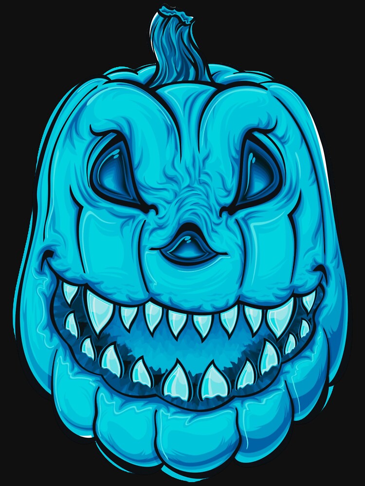 Turquoise Scary Pumpkin, Halloween Pumpkin by Dven-Clothes