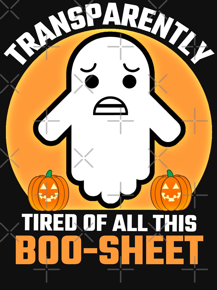 Funny Frustrated Halloween White Sheet Ghost Pun by Sunserize Designs