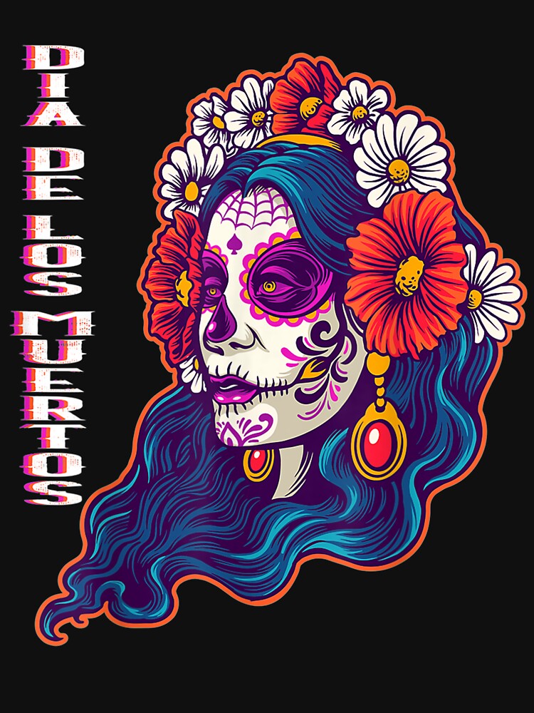 Dia De Los Muertos Mexican Traditional Sugar Skull Skeleton by nancyholly