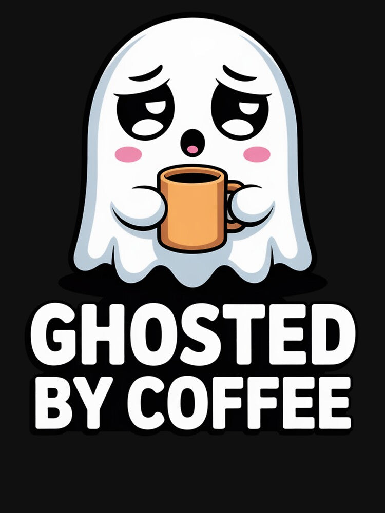 Kawaii Ghost Coffee T-Shirt – Cute Spooky Funny Ghosted by Coffee Design by Okada's t-shirts & accessories