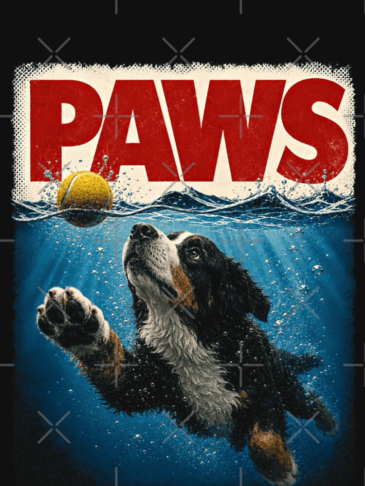 Paws Dog Lover Pet Owner Jaws Parody Humor Canine by JonesFlora2025