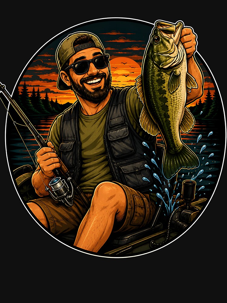 Funny Fishing Dad Big Fish Angler Fisherman Fishing Adventure by Tbenghali