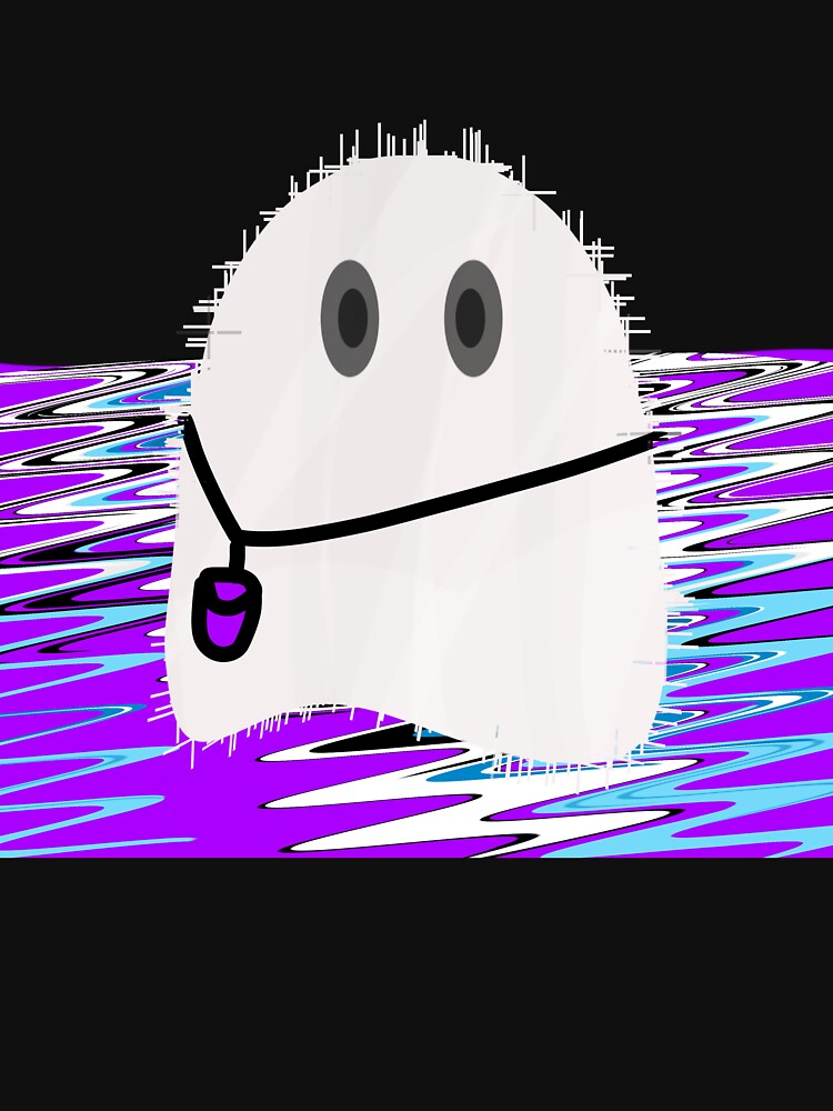 Cute Ghost Purple Pouch Psychedelic Floor by MigWhimsy