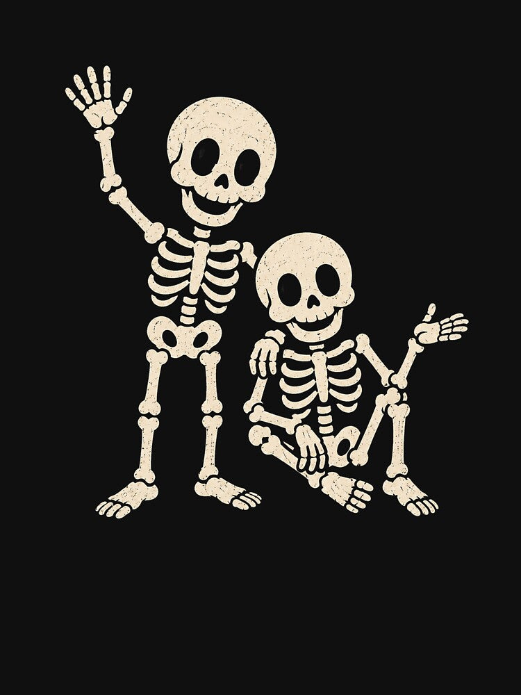 Funny Skeleton Friends Waving – Vintage Halloween Bone Buddies by WILLIAMS-BR