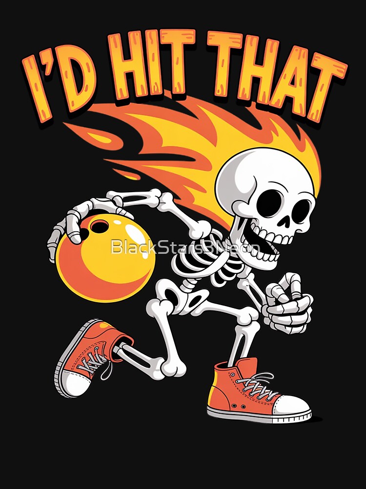 Funny Skeleton Bowling Id Hit That by BlackStars3Neon