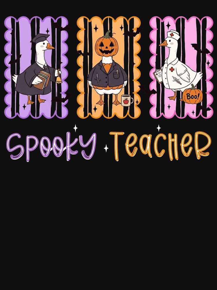 Cute Retro Halloween Spooky Teacher Ducks Geese Shirt by haitrieuic96