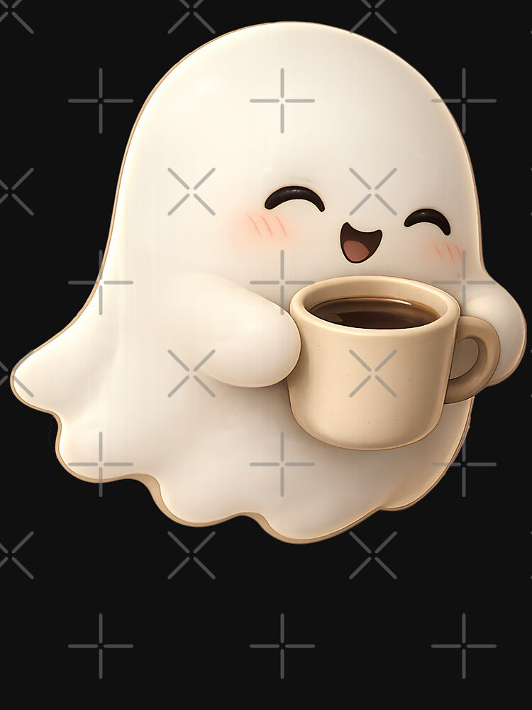 Cute Coffee Ghost Kawaii Halloween Character | Cozy Spooky Coffee Lover Ghost by Extravanganzza