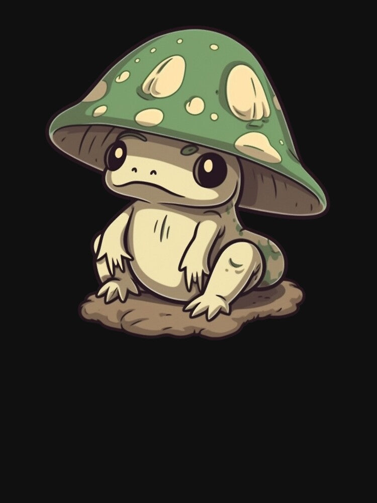 Cute Mushroom Frog, Cartoon Style Froggy, Sticker, Illustration by art-max-jenner