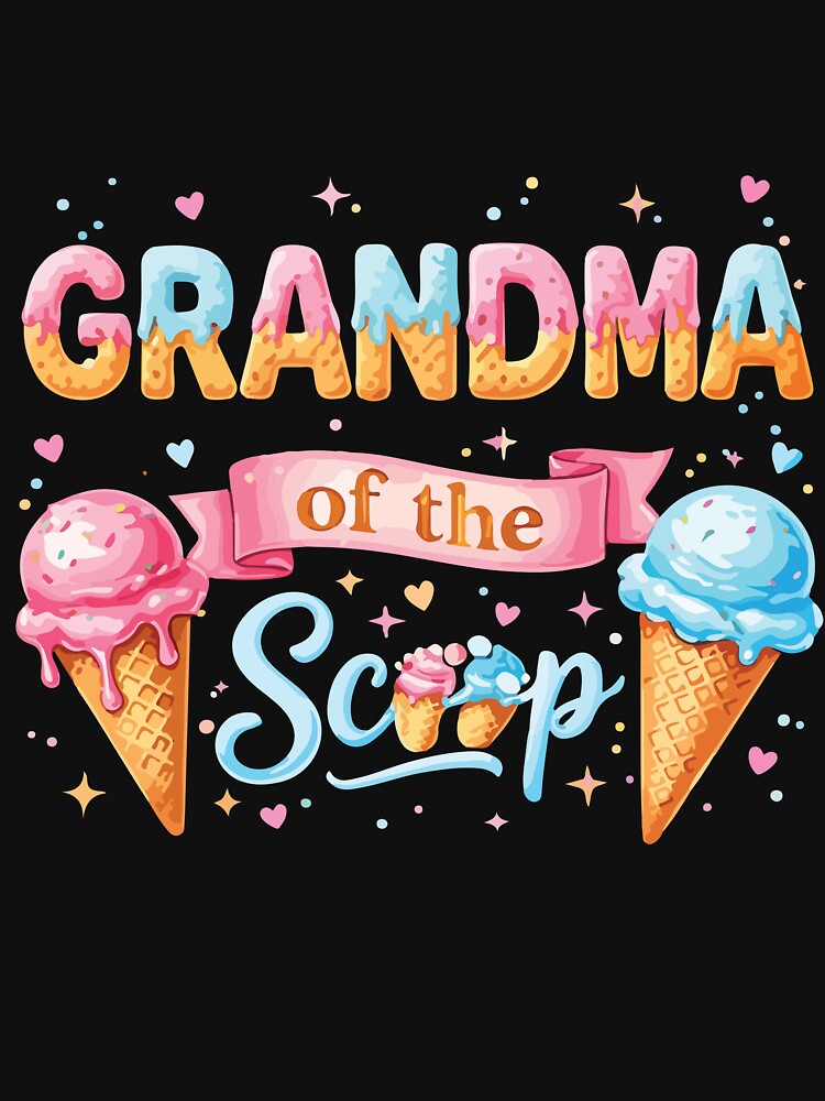 Grandma of the Scoop Ice Cream Baby Shower Gender Reveal Gift by kiralynstration