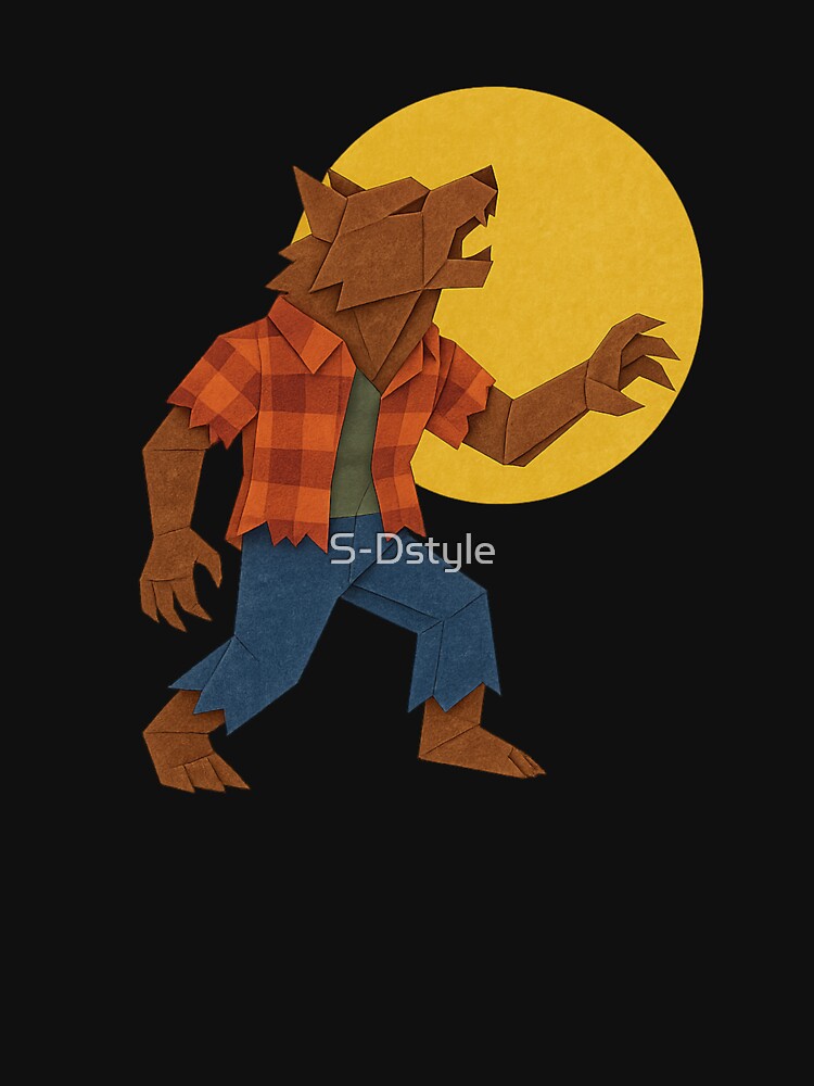 Origami Werewolf Under the Moon by S-Dstyle