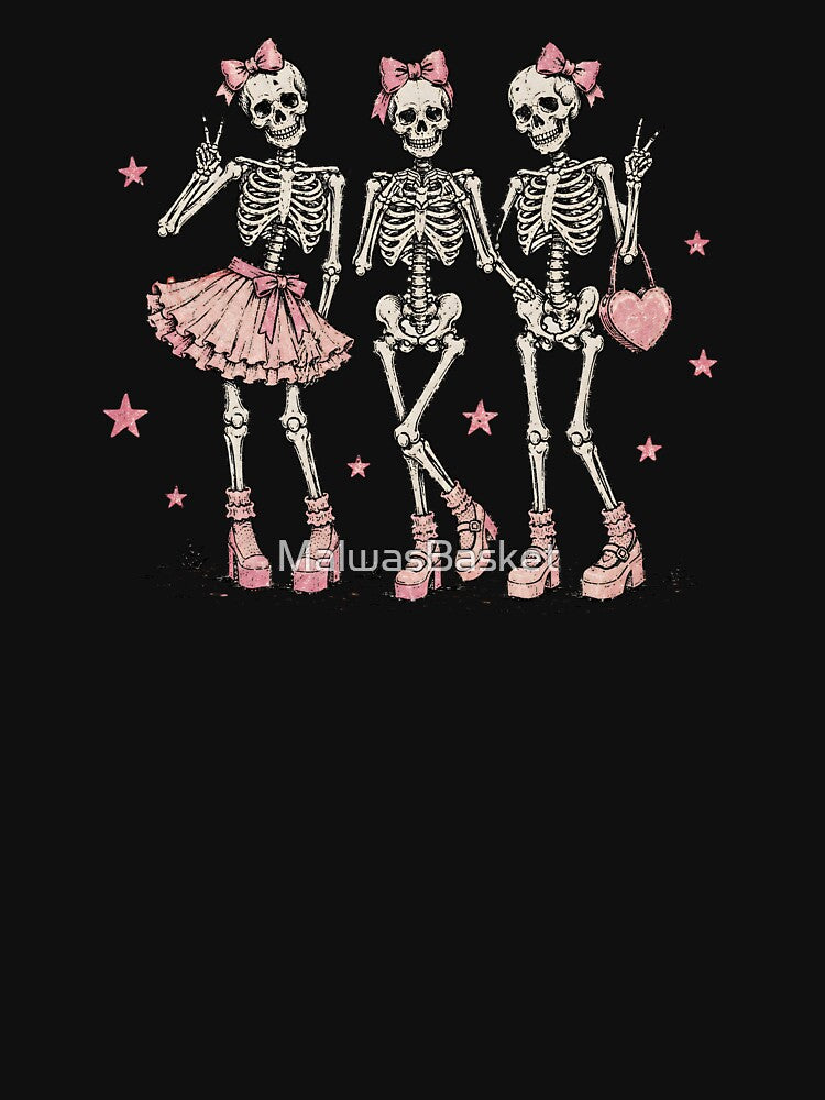 Skeleton Halloween Party Shirt for Women and Horror Fans by MalwasBasket