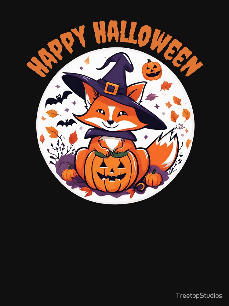 Happy Halloween Funny Fox with his Pumpkins, 2025 Halloween by TreetopStudios