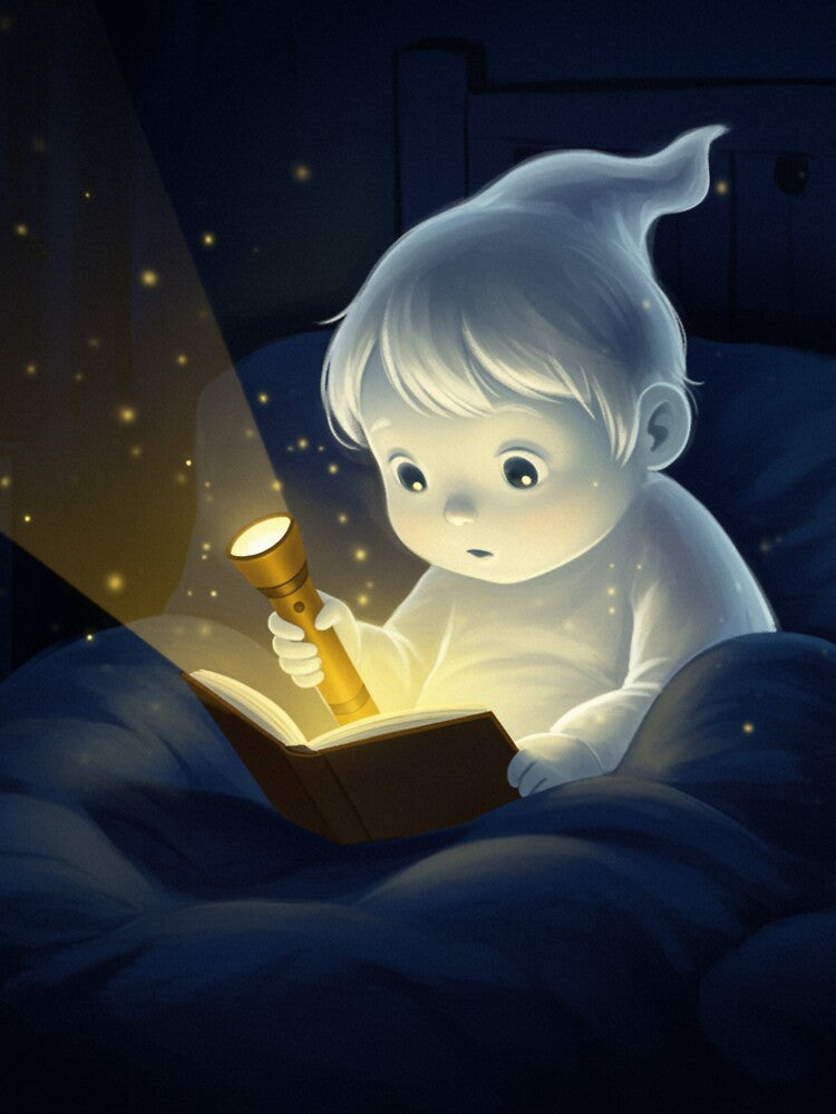 Ghost child reading by Uglyandcute