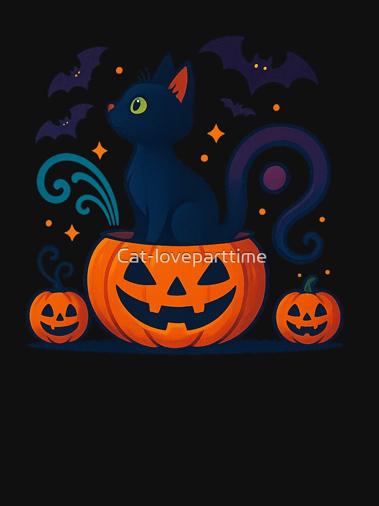 Halloween Cat on Pumkin by Cat-loveparttime