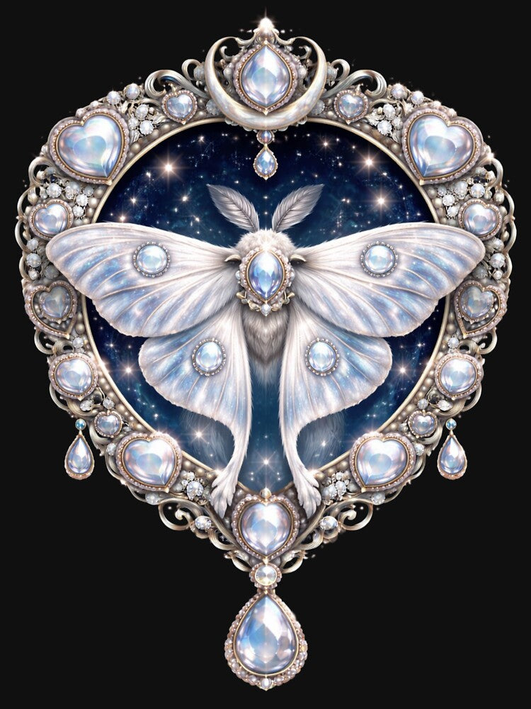 Moonstone Moth Oracle Gothic Luxury Sticker by ArcanePrintsxo