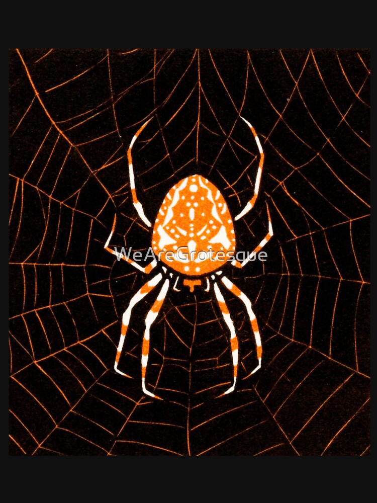 Vintage Halloween Spider in Web Illustration | I Love Halloween | Spooky by WeAreGrotesque