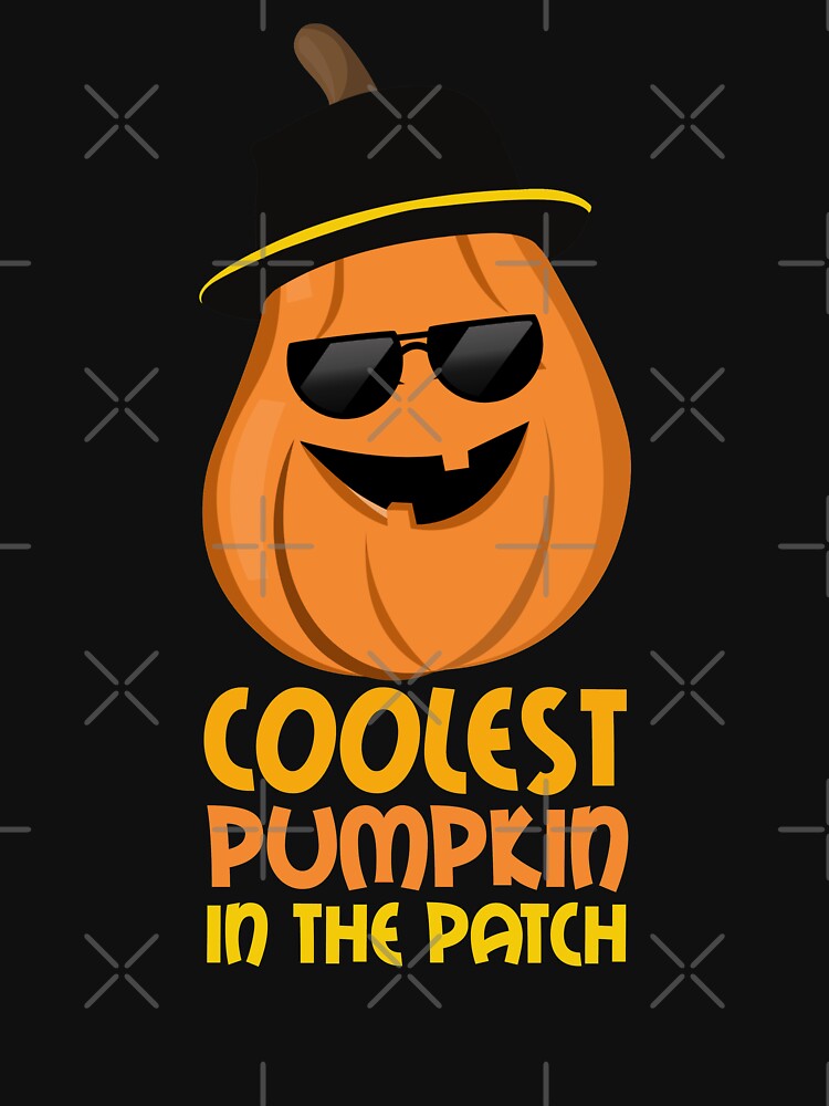 Coolest Pumpkin In The Patch Halloween Funny Pumpkin with Hat and Sunglasses by odrito