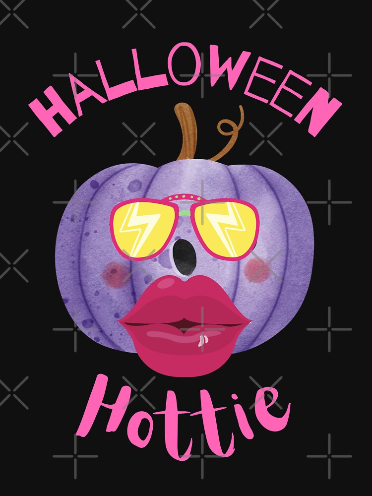 Halloween Hottie (2) (in black) - Funny Halloween Pumpkin Head by CosmicStory