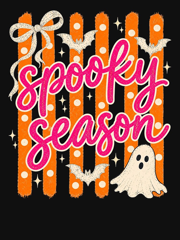 Spooky Season Pink Coquette Bow And Ghost Graphic by Derekquie