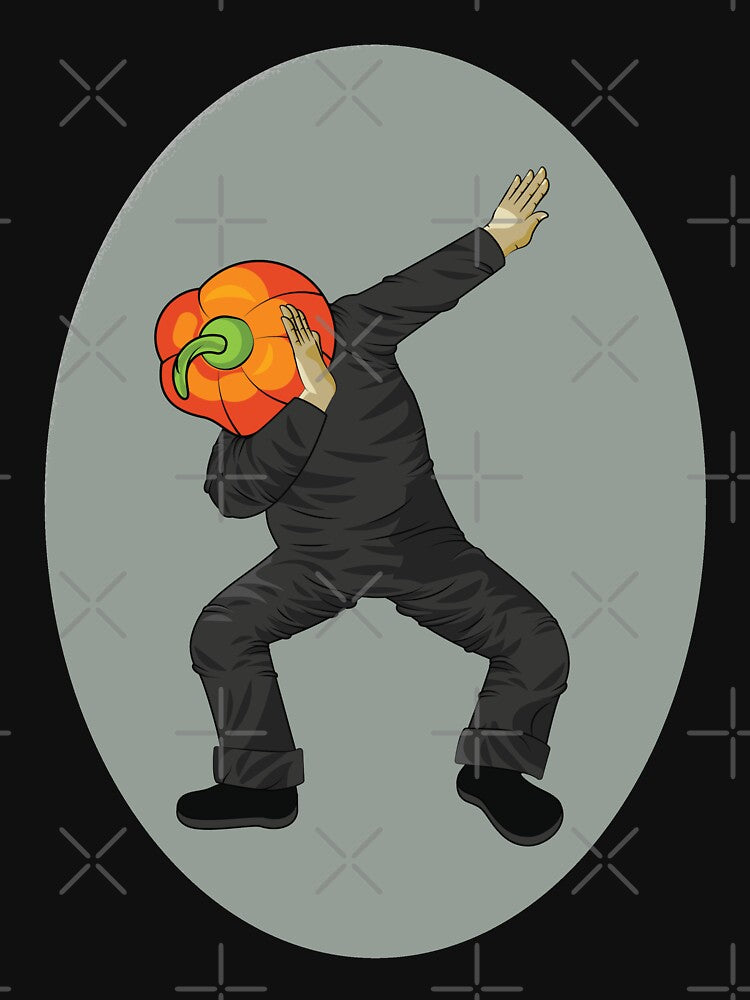 Pumpkin gourd vegetable man dancing dab step by Mike B.