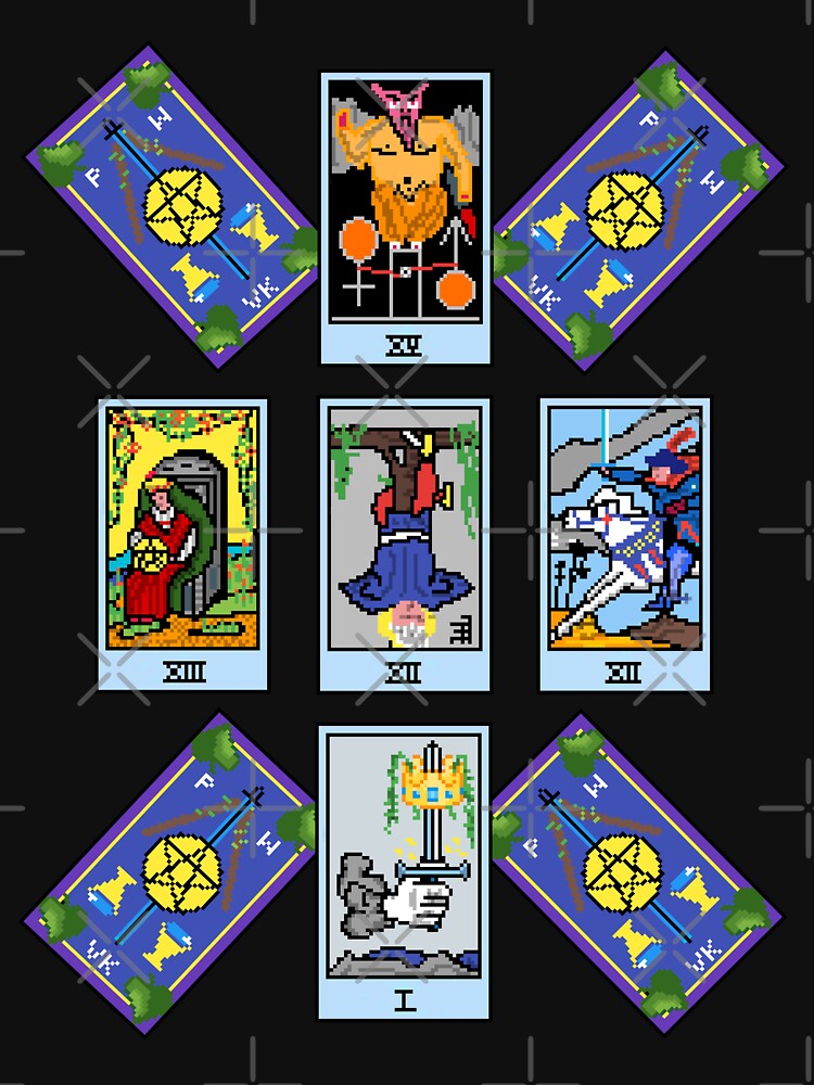 Pixel Waite Tarot - Celtic Cross Spread 5 Design for T-shirts and accessories by Pixel Waite